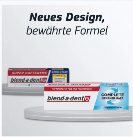 blend-a-dent Complete extra stark, 47g, Blend-a-dent Сверхсильный крем для фиксации зубных протезов, 47 г