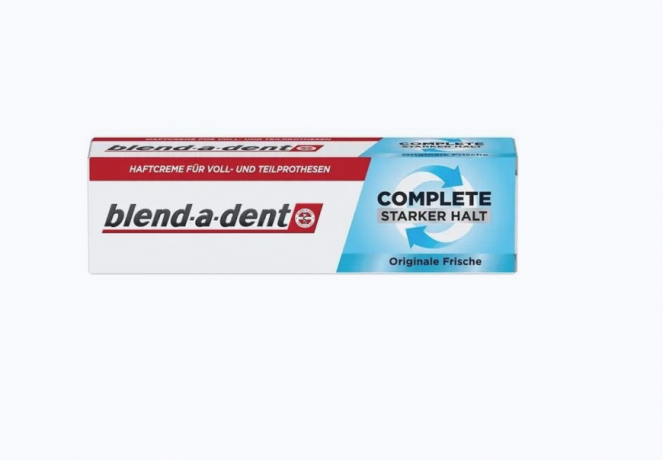 blend-a-dent Complete extra stark, 47g, Blend-a-dent Сверхсильный крем для фиксации зубных протезов, 47 г
