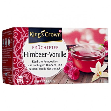 King's Crown Fruchtetee "Himbeer-Vanille" Фруктовый чай Малина ваниль вкусная композиция с малиной и ванилью 60 г