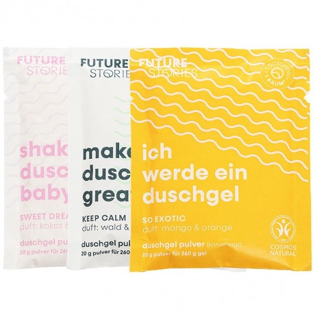 FUTURE STORIES Duschgel Pulver 3er Set aus allen Sorten Набор гелей для душа из 3-х порошков всех видов