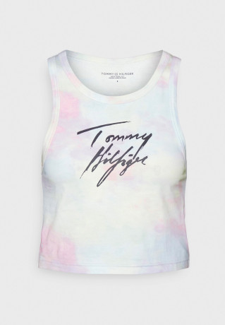 Tommy Hilfiger CROPPED TANK PRINT Pyjama top cloudy haze CROPPED TANK PRINT Пижамный топ облачная дымка