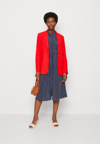 Tommy Hilfiger ROPE MIDI SHIRT DRESS Shirt dress carbon navy/white ПЛАТЬЕ-РУБАШКА МИДИ ROPE Платье-рубашка карбон темно-синий/белый