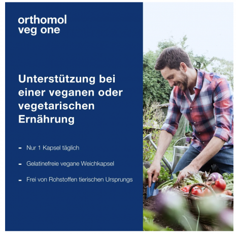 Orthomol Veg one Kapseln Orthomol 30st, Мультивитамины для веганов (Германия), D3 B12 железо цинк йод омега 3, 30шт