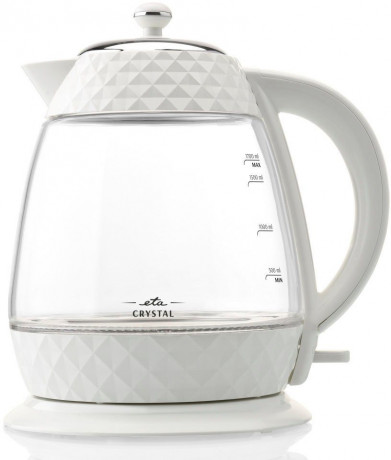 eta eta Wasserkocher Crystal ETA315490010, 1,7 l, 2200 W, in einem edlen Weiss, aus Glas und mit Beleuchtung чайник ETA Crystal ETA315490010, 1,7 л, 2200 Вт, элегантного белого цвета, из стекла и с подсветкой.