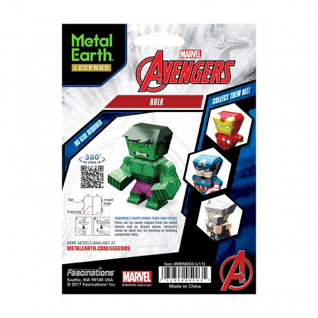 Metal Earth: Marvel Avengers Hulk Mini Металлическая Земля: Мстители Marvel Халк Мини