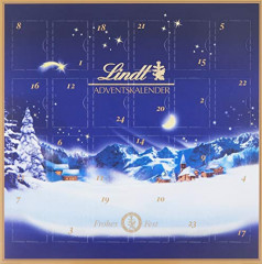 Lindt Mini-Tisch-Kalender Weihnachtszauber 115g х 2stk, Линдт Адвент-каленадрь 2025, 24 сладких сюрприза, 19см х 19см, 115 г x 2 шт