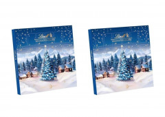 Lindt Mini-Tisch-Kalender Weihnachtszauber 115g х 2stk, Линдт Адвент-каленадрь 2025, 24 сладких сюрприза, 19см х 19см, 115 г x 2 шт