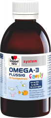 Doppelherz system Omega-3 Family flussig mit Fruchtgeschmack, Доппельгерц ОМЕГА-3 из морской рыбы + Витамины A, C, D и B12, сироп с фруктовым вкусом для детей с 4-х лет и взрослых, 250 мл x 2 штуки