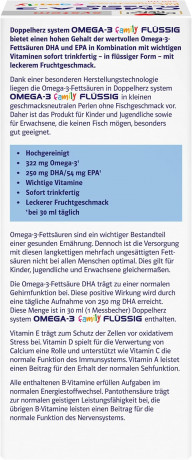 Doppelherz system Omega-3 Family flussig mit Fruchtgeschmack, Доппельгерц ОМЕГА-3 из морской рыбы + Витамины A, C, D и B12, сироп с фруктовым вкусом для детей с 4-х лет и взрослых, 250 мл x 2 штуки
