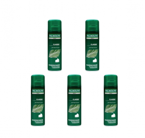 Palmolive Rasierschaum Classic, 300 ml x 5st, Palmolive Men Classic пена для бритья для мужчин, с экстрактом пальмы, Набор 300мл  x 5шт