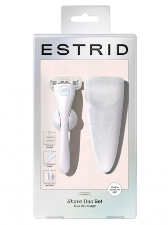 Estrid Pearl set, Бритва женская Estrid Pearl дорожный набор, станок + футляр, 5 лезвий, многоразовая, для тела, компактная, гладкое бритьё без раздражения