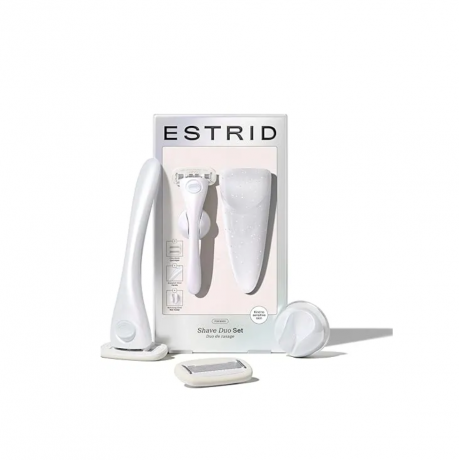 Estrid Pearl set, Бритва женская Estrid Pearl дорожный набор, станок + футляр, 5 лезвий, многоразовая, для тела, компактная, гладкое бритьё без раздражения