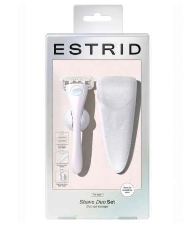 Estrid Pearl set, Бритва женская Estrid Pearl дорожный набор, станок + футляр, 5 лезвий, многоразовая, для тела, компактная, гладкое бритьё без раздражения
