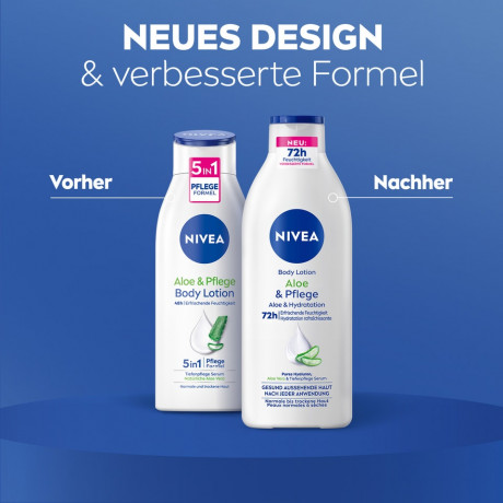 NIVEA Body Lotion Aloe & Pflege, 400 ml, Нивеа Лосьон для тела, алоэ вера и гиалуроновая кислота, 72ч увлажнение, 400 мл
