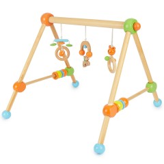 bieco Spieltrapez Spielbogen fur Babys -Figuren Rasseln Kugeln- Activity Baby Gym Holz Spielbogen Игровая арка на трапеции для малышей