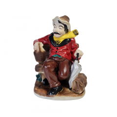 Статуэтка винтажная ARPC Romania &quot;Мужчина с кувшином и зонтиком на лавке&quot;, 13 x 10 x 20 см, Румыния, 1960-70гг.