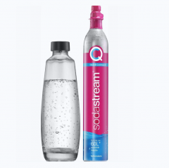 SodaStream SodaStream Quick Connect CO2 Reservezylinder 60l + 1 Glaskaraffe 1l, SodaStream Quick Connect баллон CO2 60 л + стеклянная бутылка 1 л, комплект для газирования воды