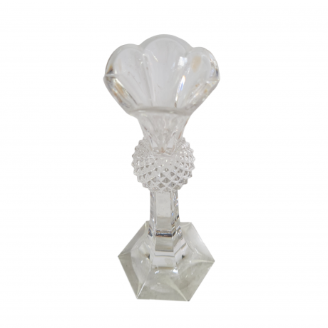 Подсвечник винтажный в форме чертополоха, хрусталь, 18 x 7 см, Германия, 1960-70гг.