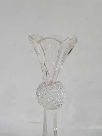 Подсвечник винтажный в форме чертополоха, хрусталь, 18 x 7 см, Германия, 1960-70гг.