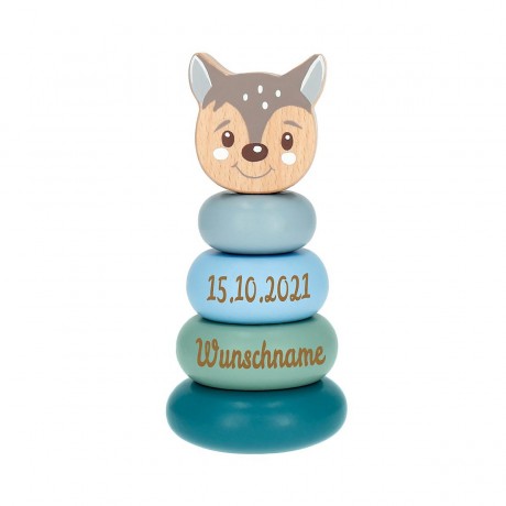 elefantasie Stapelturm Reh personalisiert mit Namen Стек башенного оленя