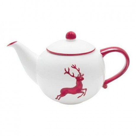 Gmundner Keramik Gmundner Keramik Rubinroter Hirsch Teekanne glatt 1,5 L / h: 16,5 cm Заварочный чайник Gmundner Ceramic Ruby Red Deer гладкий 1,5 л / высота: 16,5 см