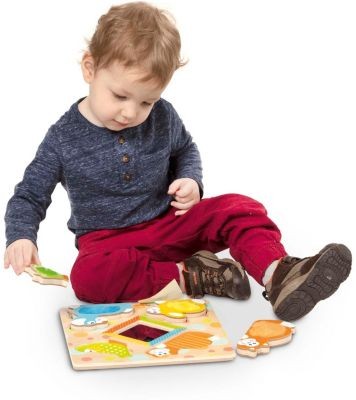 Melissa  Doug Holzklotz-Puzzle zum Anfassen und Fuhlen Пазл из деревянных блоков