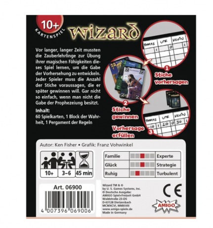 Amigo Kartenspiel Wizard Ken Fisher, Настольная игра Волшебник, от 10 лет