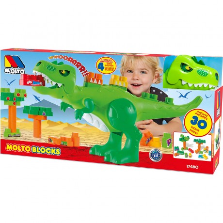 Molto Lustiger Dino mit 30 Bausteinen und Sound Забавный динозавр с 30 строительными блоками и звуком