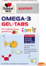 Doppelherz system OMEGA-3 Gel-Tabs family Erdbeer-Citrus, 60st, Омега-3 из морской рыбы + витамин D, жевательные мармеладки со вкусом клубники и цитрусовых для детей от 4-х лет и взрослых, 60 шт