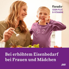 Salus Floradix Eisen plus B-Vitamine 40st, Витаминный Комплекс для женщин с железом и B (Германия), веган, без глютена, 40 капсул