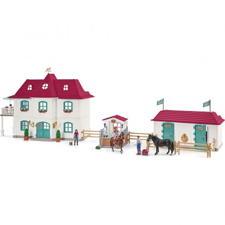Schleich Schleich Horse Club Bundle: 42551 Horse Club Lakeside Pferdehof + 42593 Wohnwagen fur geheime Club-Treffen Комплект Schleich Horse Club: 42551 конная ферма Horse Club на берегу озера + 42593 караван для секретных клубных встреч