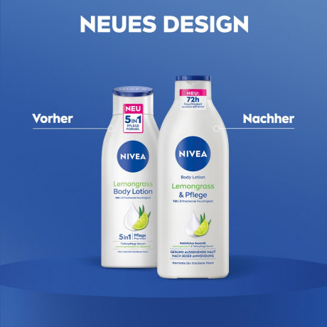 NIVEA Body Lotion Lemongrass & Pflege, 400 ml, Нивеа Лосьон для тела, кунжутное масло и аромат лемонграсса, 72ч увлажнение, 400 мл