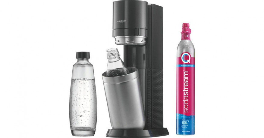SodaStream SodaStream Wassersprudler Duo Titan 1+1 inkl. Glasflasche, Kunststoffflasche, CO?-Zylinder   Машина для приготовления соды SodaStream Duo Titan 1+1, включая стеклянную бутылку, пластиковую бутылку, баллон с CO?