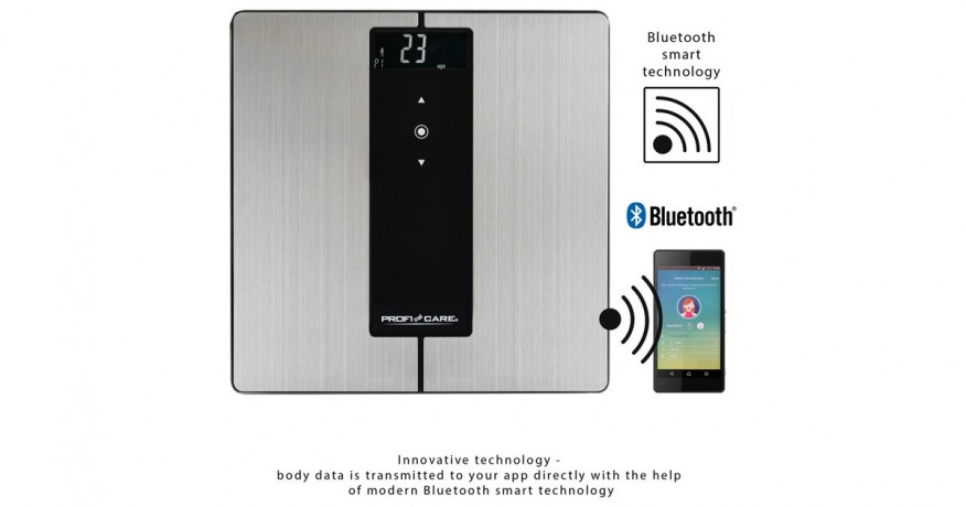 ProfiCare ProfiCare 9 in 1 Diagnose-Waage PC-PW 3008 BT edelstahl/schwarz, mit Bluetooth  edelstahl/schwarz Диагностические весы ProfiCare 9 в 1 PC-PW 3008 BT нержавеющая сталь/черный, с Bluetooth