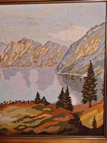 Картина винтажная с изображением пейзажа Шварцвальда, гобелен, 99 x 54,5 см, Германия, 1960-70гг.