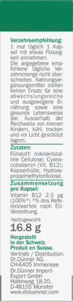 Dr. Dunner Vitamin B12 Kapseln 40 St., 16,8 g