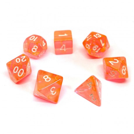 dice4friends 7-teiliges RPG Wurfelset Transparent: Coral Набор игральных костей RPG из 7 предметов Прозрачный: Коралловый