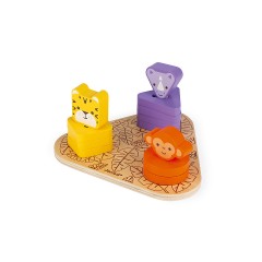 Janod Schraub-Spiel Afrika 3 Tiere (Holz) Трахающая игра Африка 3 животных (дерево)