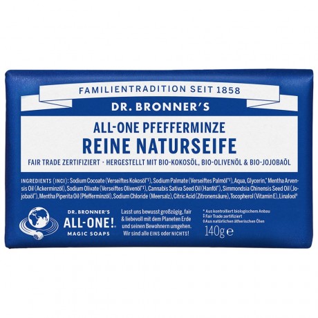 Dr. Bronners Peppermint Stuckseife Seife, 140 g