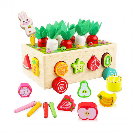 frler frler Holzspielzeug Motorik-Auto mit Steckspiel Montessori Spielzeug Lernspiele fur Kinder frler Деревянная игрушка моторика с подключаемой игрой Монтессори игрушки Развивающие игры для детей