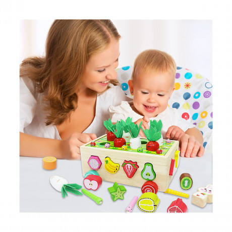 frler frler Holzspielzeug Motorik-Auto mit Steckspiel Montessori Spielzeug Lernspiele fur Kinder frler Деревянная игрушка моторика с подключаемой игрой Монтессори игрушки Развивающие игры для детей