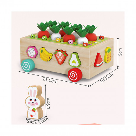 frler frler Holzspielzeug Motorik-Auto mit Steckspiel Montessori Spielzeug Lernspiele fur Kinder frler Деревянная игрушка моторика с подключаемой игрой Монтессори игрушки Развивающие игры для детей