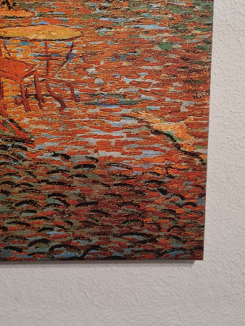 Картина винтажная / репродукция Винсент Ваг Гог "Ночная терраса кафе (1888)", 60 х 80 см, Германия, 1980-90гг.