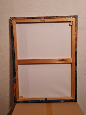 Картина винтажная / репродукция Винсент Ваг Гог "Ночная терраса кафе (1888)", 60 х 80 см, Германия, 1980-90гг.