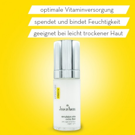 JEAN D'ARCEL emulsion vita extra fin PRESTIGE Gesichtsemulsion fur eine optimale Vitaminversorgung der Haut emulsion vita extra fin PRESTIGE эмульсия для лица для оптимального снабжения кожи витаминами