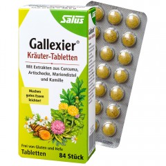 Salus Gallexier Krauter Tabletten 84st, Таблетки для поддержки пищеварения и печени с 7 травами (Германия), био сертификат, 84 таблетки