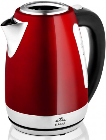 eta eta Wasserkocher ELA digi ETA959890010, 1,7 l, 2100 W, rot, Transparenter Deckel, Edelstahlausfuhrung чайник eta ELA digi ETA959890010, 1,7 л, 2100 Вт, красный, прозрачная крышка, дизайн из нержавеющей стали