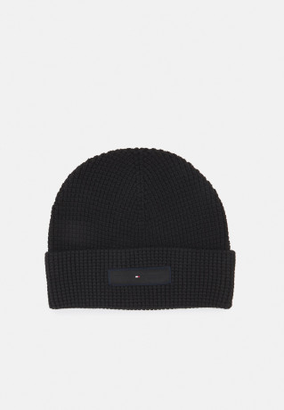 Tommy Hilfiger BUSINESS BEANIE UNISEX Beanie black БИЗНЕС ШАПКА УНИСЕКС Шапочка черный