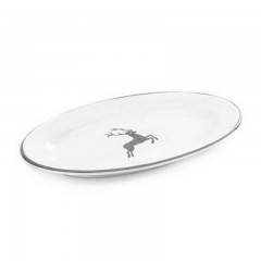 Gmundner Keramik Gmundner Keramik Grauer Hirsch Platte oval mit Fahne Gourmet 21x14x2,1 cm Gmundner Ceramics Овальное блюдо из серого оленя с флагом Gourmet 21x14x2,1 см