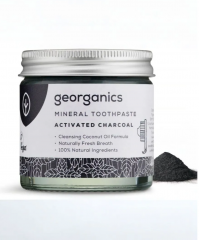 Georganics Mineral Toothpaste Activated Charcoal, 60 ml Зубная паста  с активированным углем, отбеливающая, без фтора, без SLS, с кокосовым маслом, натуральная, 60 мл
